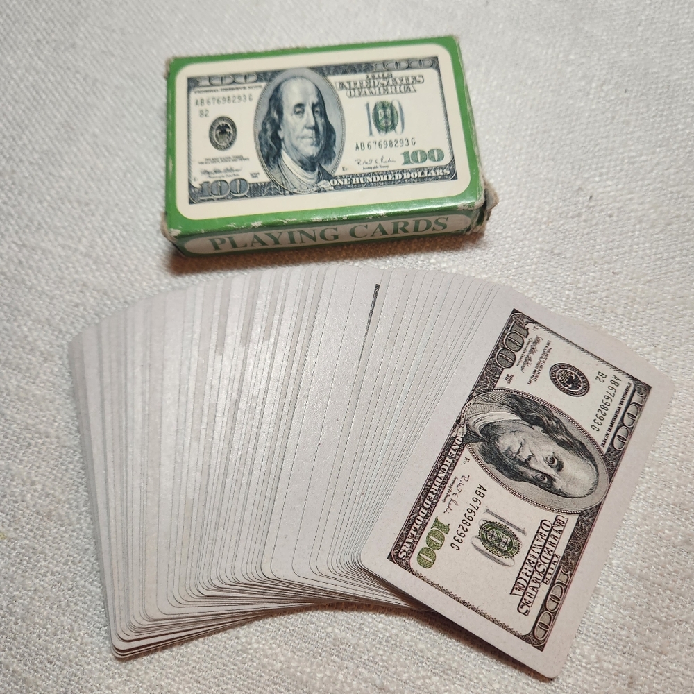🖤 Playing Cards Benjamin Franklin 100$ Confirmed All Cards Poker Solitaire